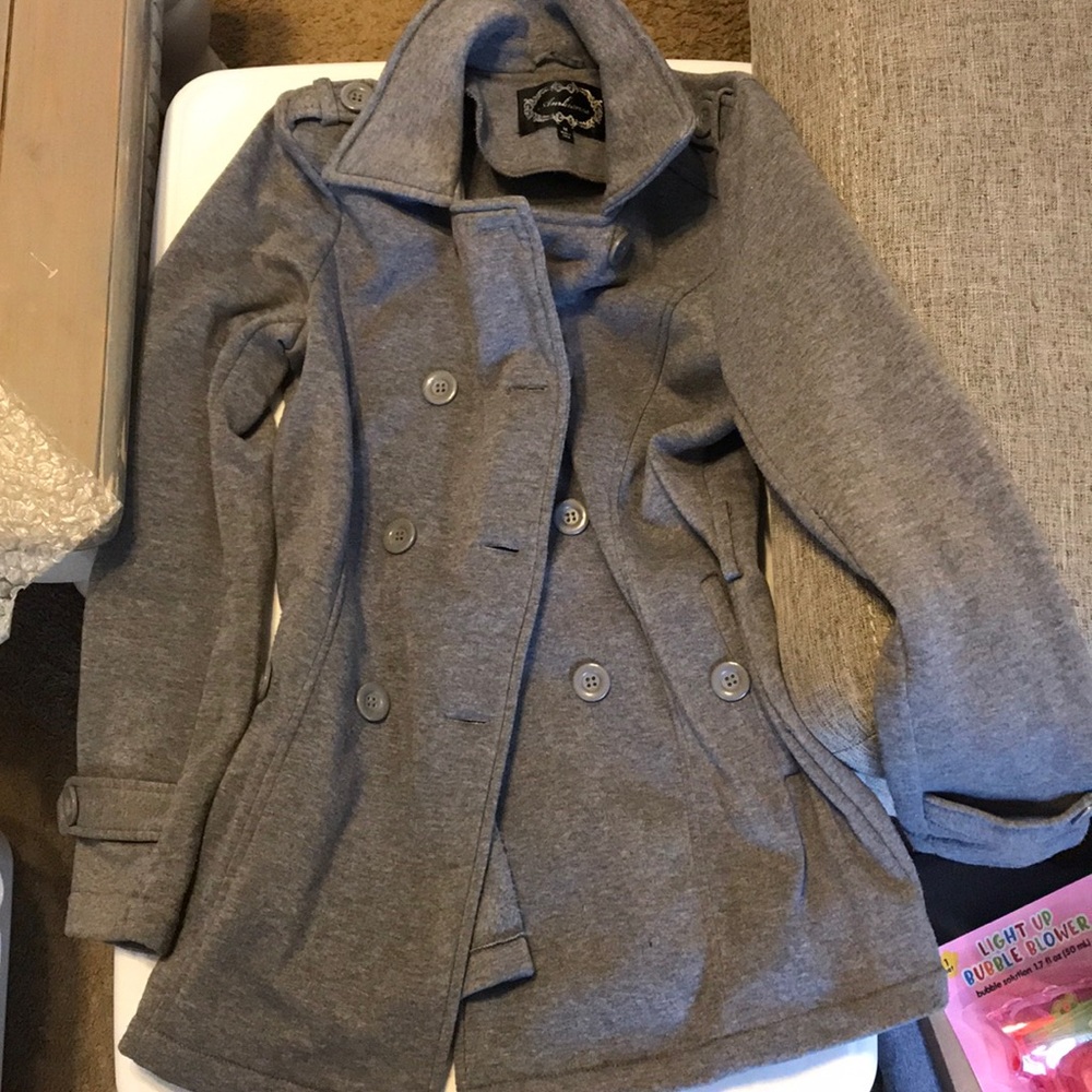 Grey pea coat